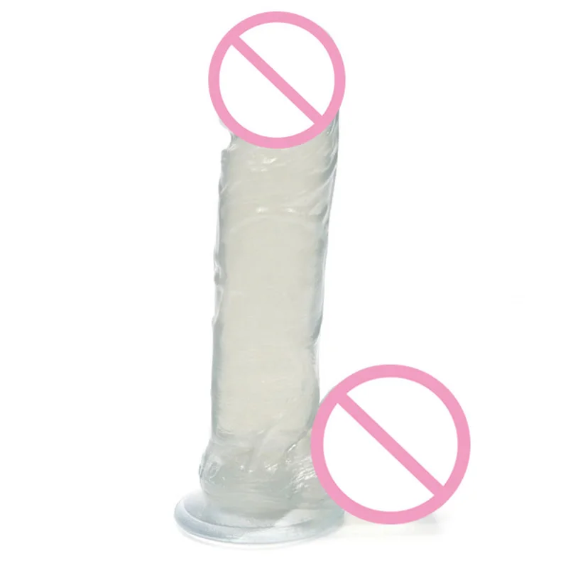 Эротический мягкий реалистичный желеобразный фаллоимитатор 7,5 дюйма Хрустальный пенис присоска фаллоимитатор большой член страпон взрослые секс-игрушки для женщин