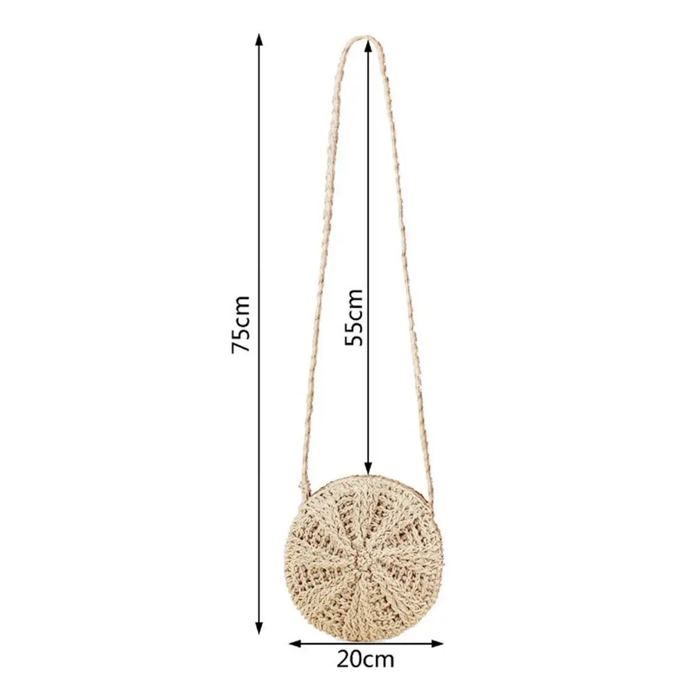 

Women Vintage Beach Straw Bag Ladies Handmade Woven Rattan Messenger Handbag Summer Bohemian Crossbody Shoulder Bag