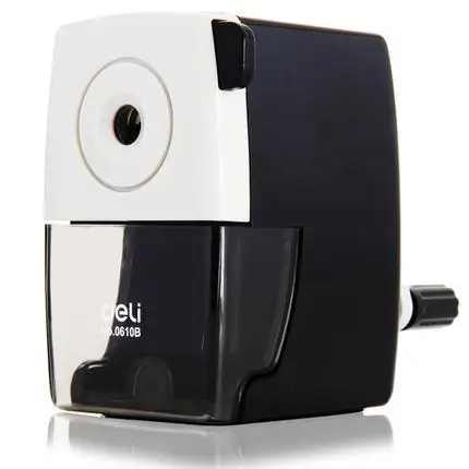 blk pencil sharpener 1 шт., металлические точилки для карандашей основного типа для офиса, ручная машинка для резки карандашей Deli, 2 цвета, белый и черный, 40D0610b - Цвет: blk pencil sharpener