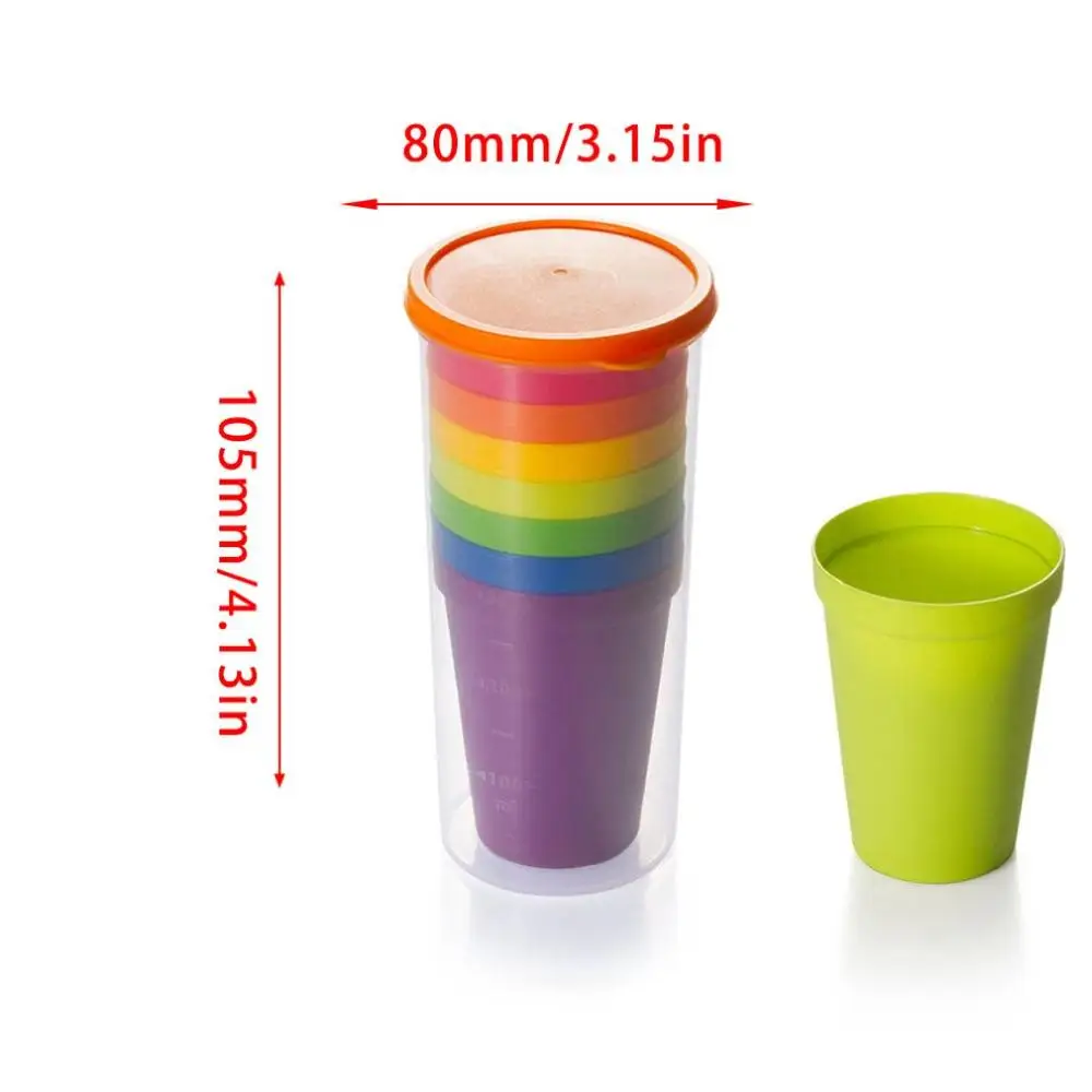 Портативные пластиковые чашки радужного цвета 7 шт./компл.|Чашки и соусницы| |