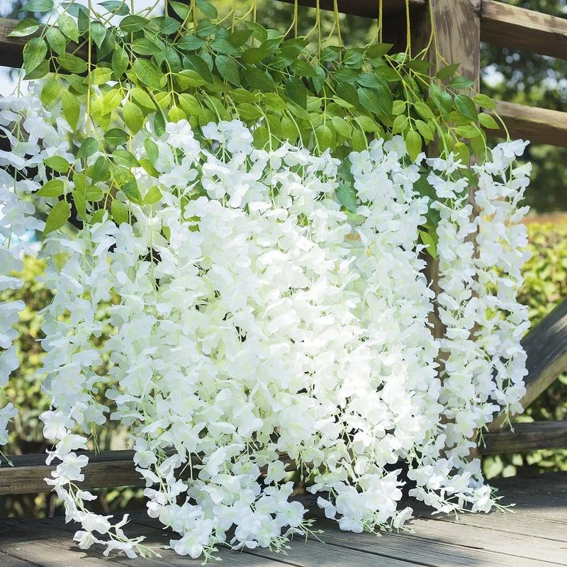 

110cm Artificial Hydrangea Wisteria Flower For DIY Simulation Wedding Arch Rattan Wall Hanging Home Party Decoration Fake flower