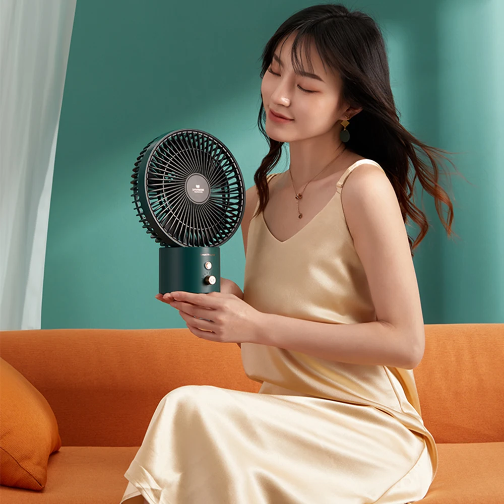 

SmartFrog 8 inch Portable USB Charging Air Circulation Fan 3D Wide Angle Adjustable Wind Speed Mute Fan Can Add Essential Oils