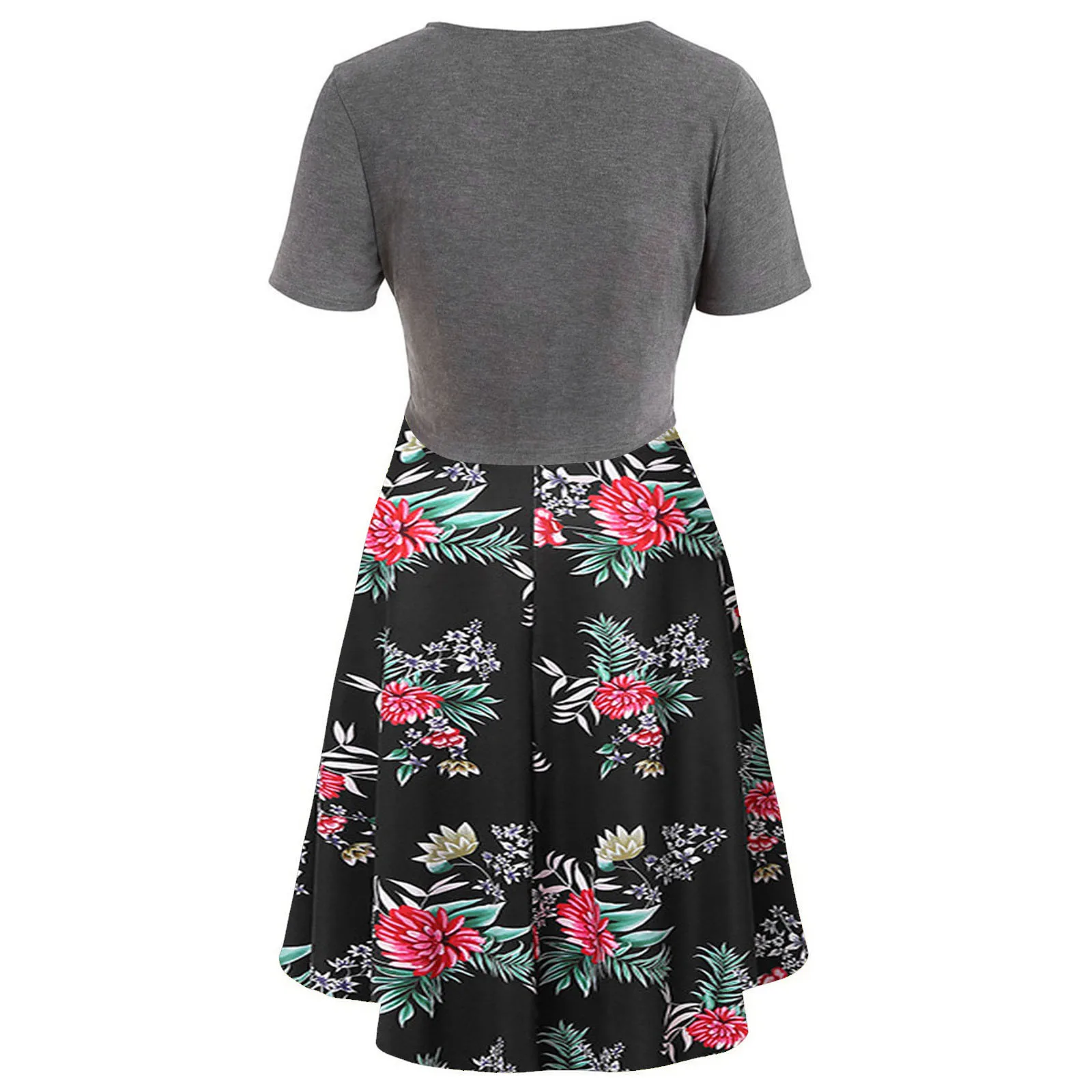 Женские летние платья короткий рукав бант с бандажным лифом Цветочный Принт