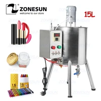 zonesun 15l lipstick heating stirring filling machine with mixing hopper heater tank hot chocolates crayon handmade soap fillier