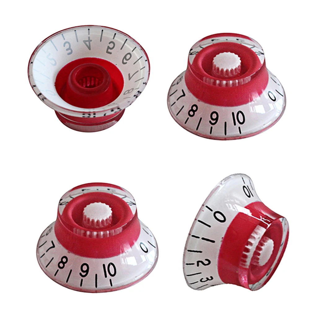 4 PCS Red Control Knobs Volume Tone Buttons For Electric Guitar | Спорт и развлечения