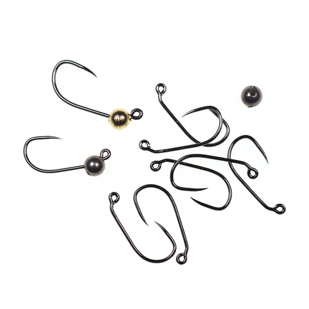 ICERIO 30PCS 60 Degree Angled Eye Wide Gap Barbless Jig Nymph Fly Tying Hook High Carbon Steel Trout Black-nickel Finish | Спорт и
