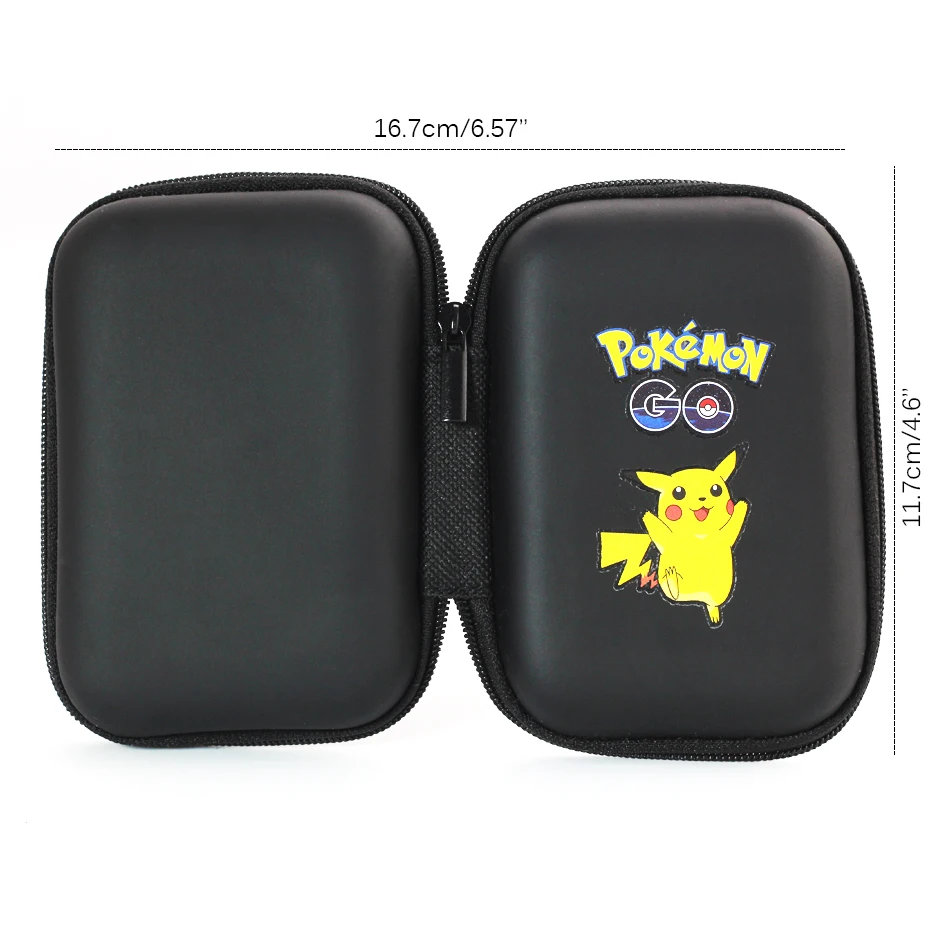 

Pokemon Pikachu Game Cards 50 Capacity Cards Holder Album Hard Case Card Holder Book Holder Earphone Storage Box Christmas Gifts