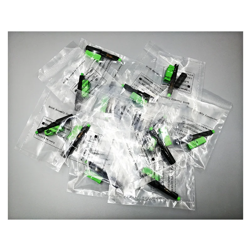100PCS SC APC Fiber Optics FTTH Connector Green APC Fast Fiber Optic Connector Optical Cable Tester High Quality