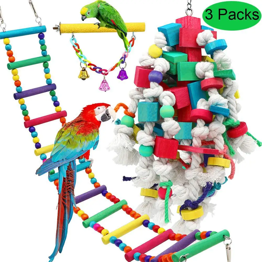 

Exploded Big Parrot Combination Toy Colour Building Block Big String Grinding Station Bar Colour Climbing Ladder Set
