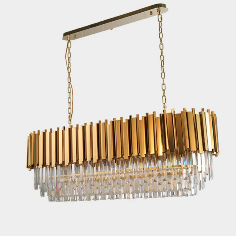 

Home Modern Luxury Crystal Chandelier Oval Hanging Fixtures Dining Room Dining Room Hanging Crystal Chandeliers
