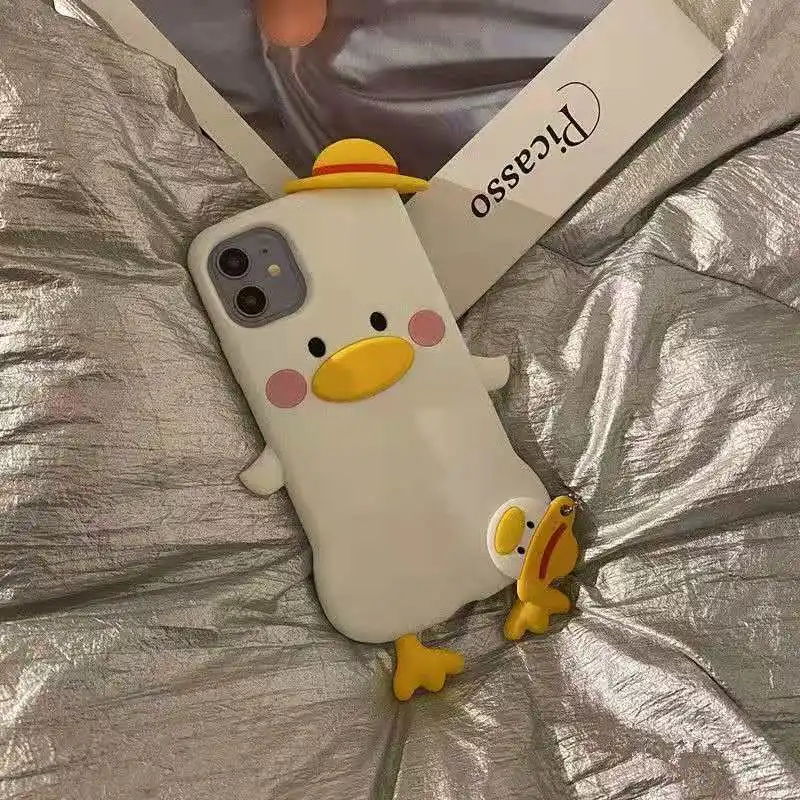 

Lovely stereo duck apple 12/11pro Max phone case iPhoneX/Xs/8plus silicone 7/XR female