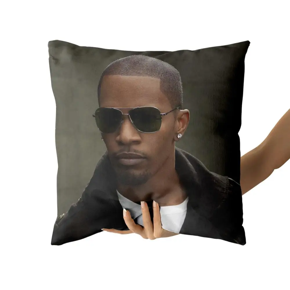 

Jamie Foxx Cotton Canvas custom pillow custom covers Throw Pillow Pillow Covers Sofa Pillow
