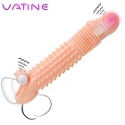 Удлинитель пениса VATINE, многоразовые презервативы для задержки эякуляции, вибрирующие секс-игрушки для мужчин