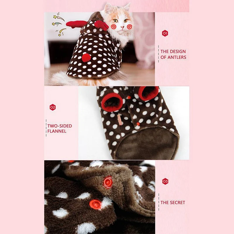 Милое пальто с оленем худи красными рогами собачка кошка рождественское платье