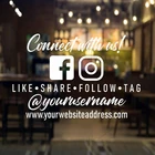 Адрес и имя пользователя в социальных сетях на заказ, наклейка на окно, рекламный знак, наклейка, фрески, виниловые наклейки ov349