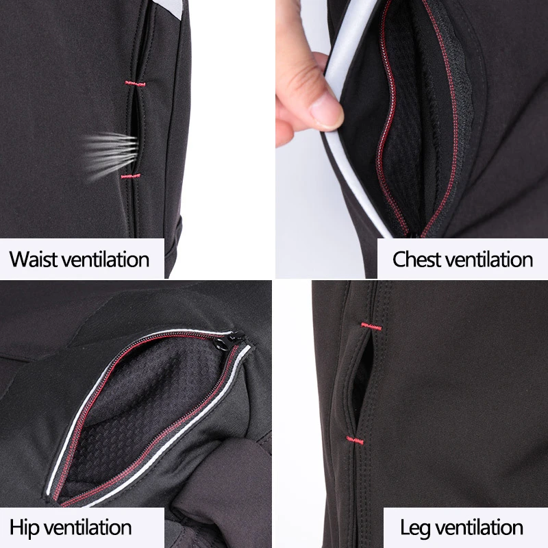 Зимний водонепроницаемый теплый комплект для велоспорта на молнии походов