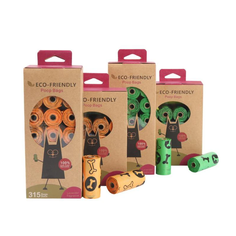 

Pet Biodegradable Dog Poop Bag 21/16 Rolls /1box Green Environmental protection Cat Waste Bag Indoor outdoor cleaning Supplies