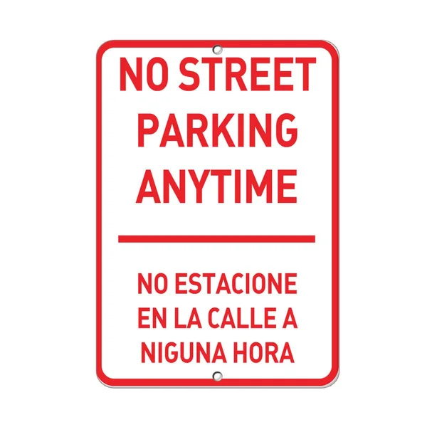 

No Street Parking Anytime Sign Aluminum METAL 8x12 in
