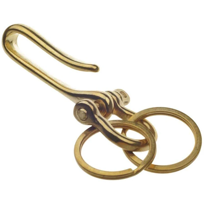 Качественный Твердый латунный рыболовный крючок Брелок Скоба сплит кольцо