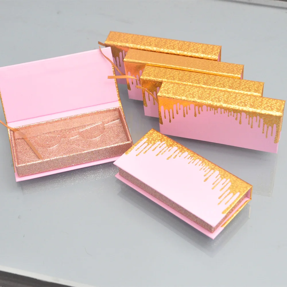

Series1-Wholesale magnetic eyelashes box package 25mm mink eyelashes pink gold makeup case lashes box case vendor fast shipping