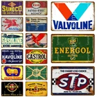 Винтажный металлический постер BP Energol с мотором и маслом, жестяной ретро-знак, Castrol Sunoco Havoline, бензиновая фотография, украшение для стен гаража YK056