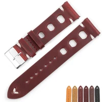 genuine leather watch strap porous breathable watchband 18mm 20mm 22mm 24mm handmade stitching watch bracelets replacement