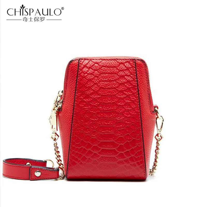 Сумка женская из натуральной кожи с тиснением крокодил | Багаж и сумки