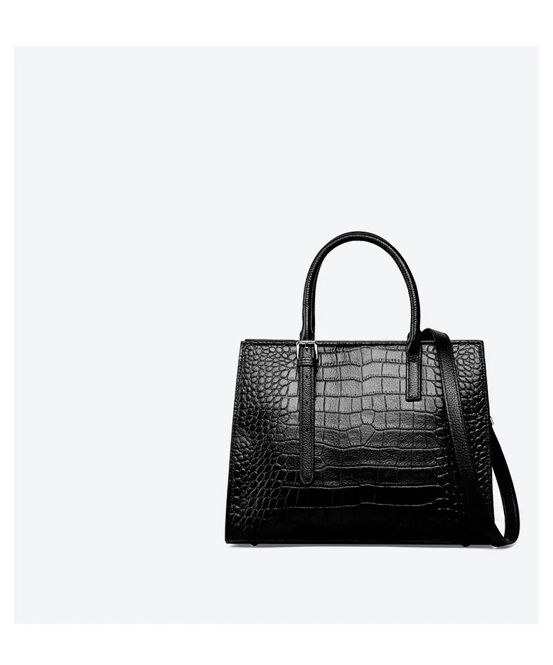 New Casual Famous Brand High Quality Large Capacity Genuine Leather Women Handbags Solid Zipper Boston Tote Cow Leather Tote Sac