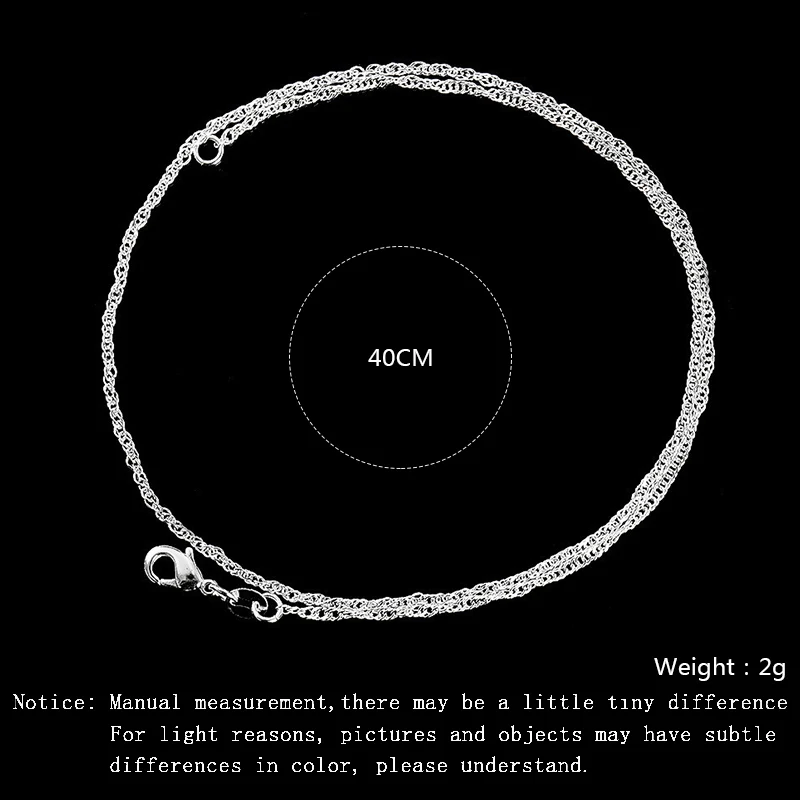 

MISANANRYNE 1pc Water-Wave Chain Necklace 16-30inch Length 1.4mm width Necklace Hot Sale Jewelry