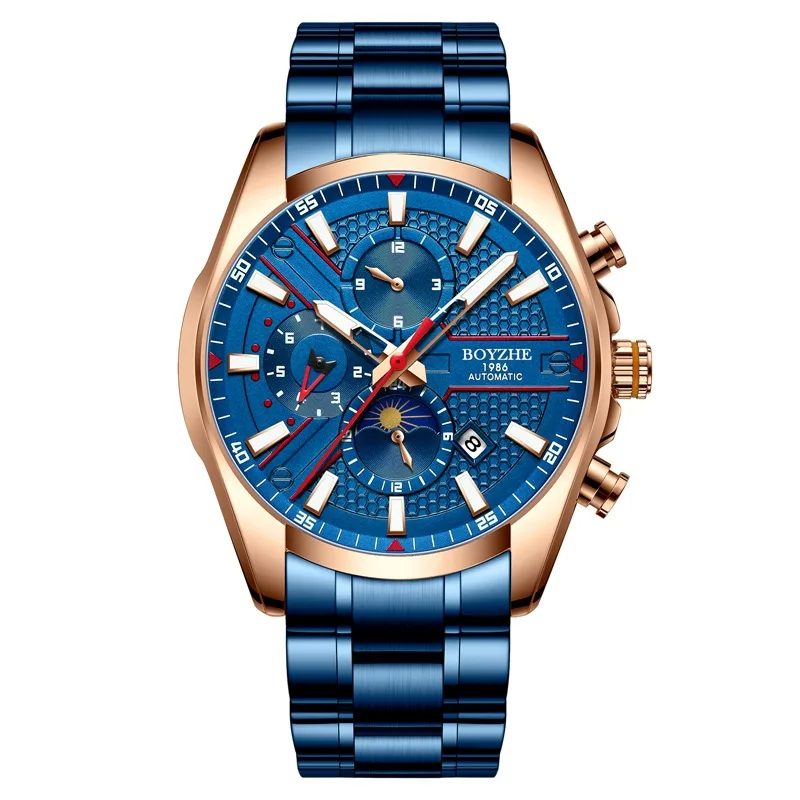 Брендовые автоматические механические часы прочные светящиеся