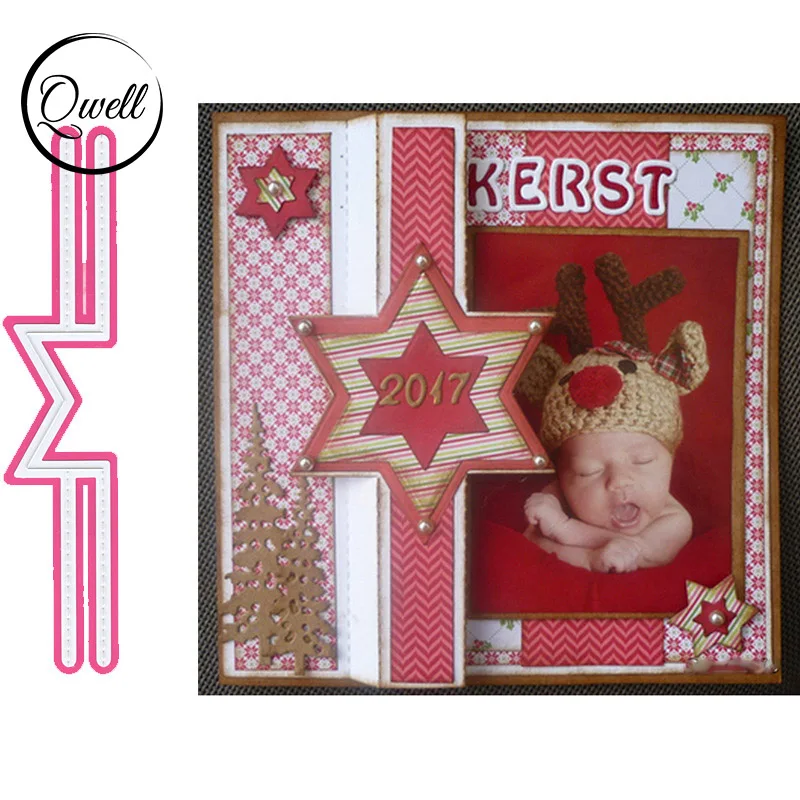 Выдвижные металлические штампы QWELL Star для скрапбукинга и изготовления карт