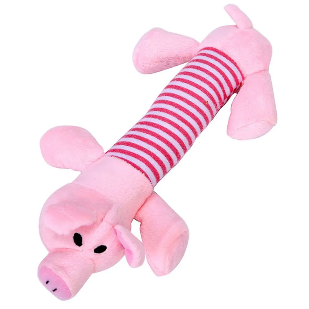 

Pet Dog Cat Funny Fleece Plush Dog Toy Squeak Chew Sound Toy pig Plush Toys Small Dog Toy
