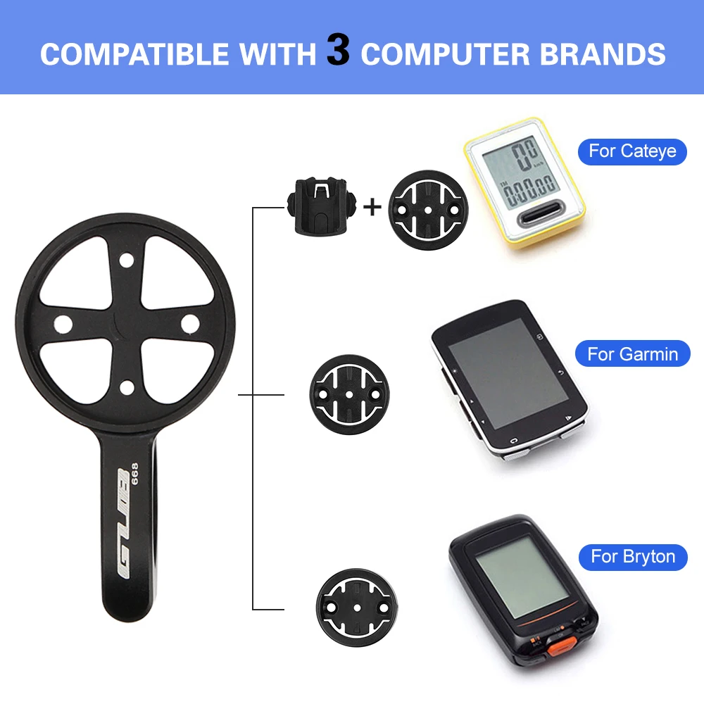 

22.2mm Bicycle TT Handlebar Computer Mount with 4 Adapters for Garmin for Bryton for Cateye for Sports Camera Accessories