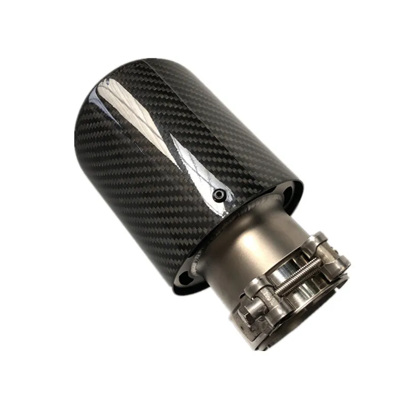

1 Piece Universal glossy Carbon fiber exhaust tip muffler end pipe car styling