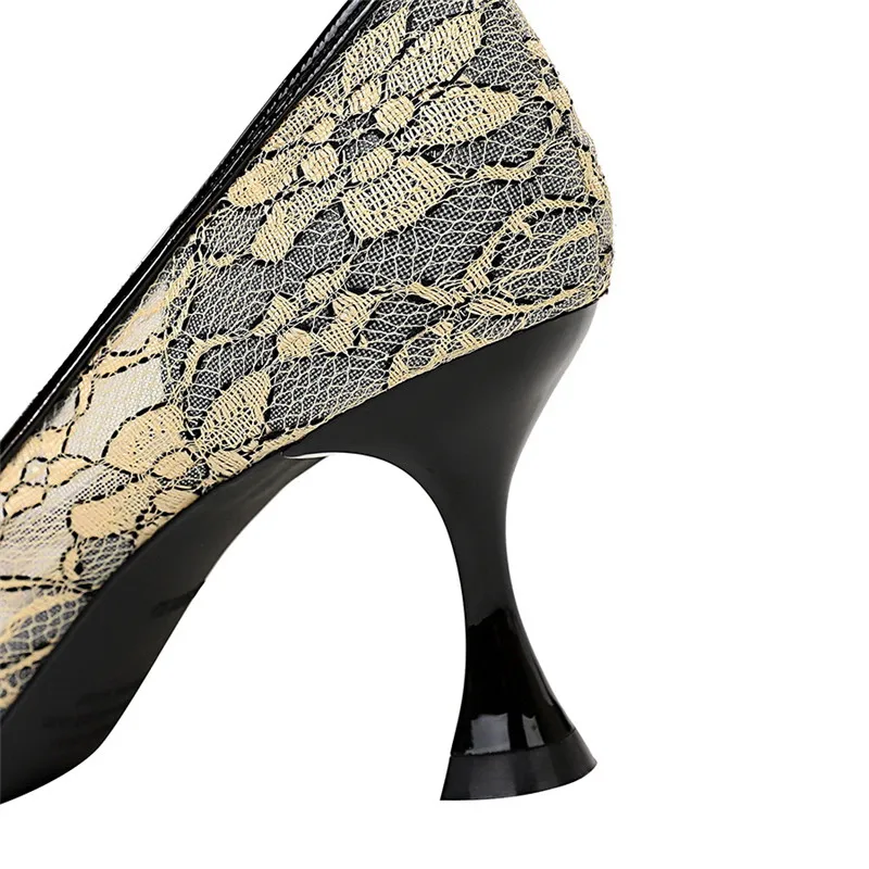 BIGTREE Новые Сексуальные женские туфли на плоской подошве с кружевным плетением