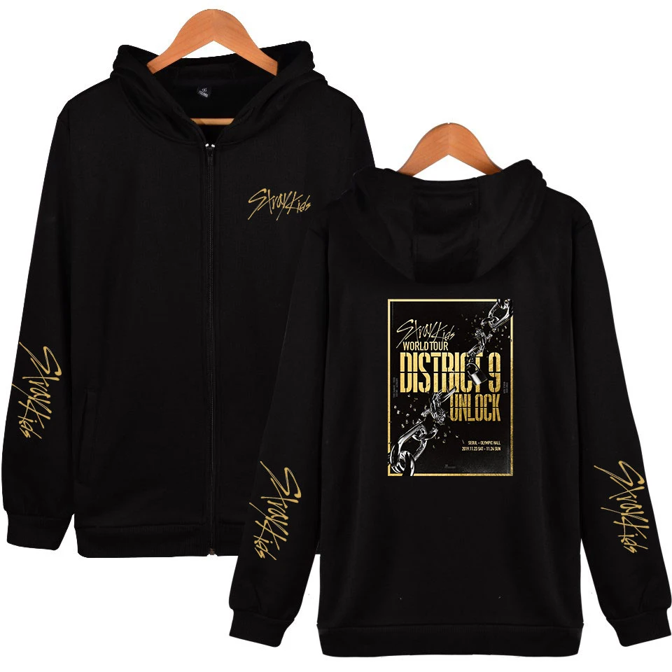 

2020 New Design Stray Kids Printed Zipper Sweatshirt Men Women Fashion Hoodie Spring and Autumn Street Hip Hop Sportswear Jacket
