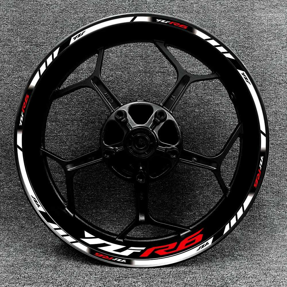 Новый наклейка на внутреннюю и внешнюю ободную деталь колеса мотоцикла Yamaha YZF R6 логотип 17 дюймовая водонепроницаемая высокоотражающая наклейка на ступицу.