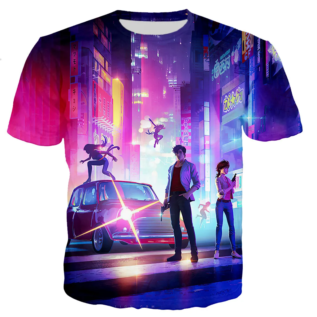 

2021 CITY HUNTER T-shirt Men women 3D Printed T-shirts Casual Harajuku Style T-shirt Streetwear Tops