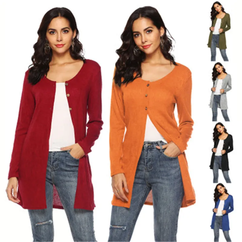 

2020 New Autumn Women Fashion Slim Sweater Female High Quality Long Sleeve Ladies Round Neck Cardigan Girl Leisure Top