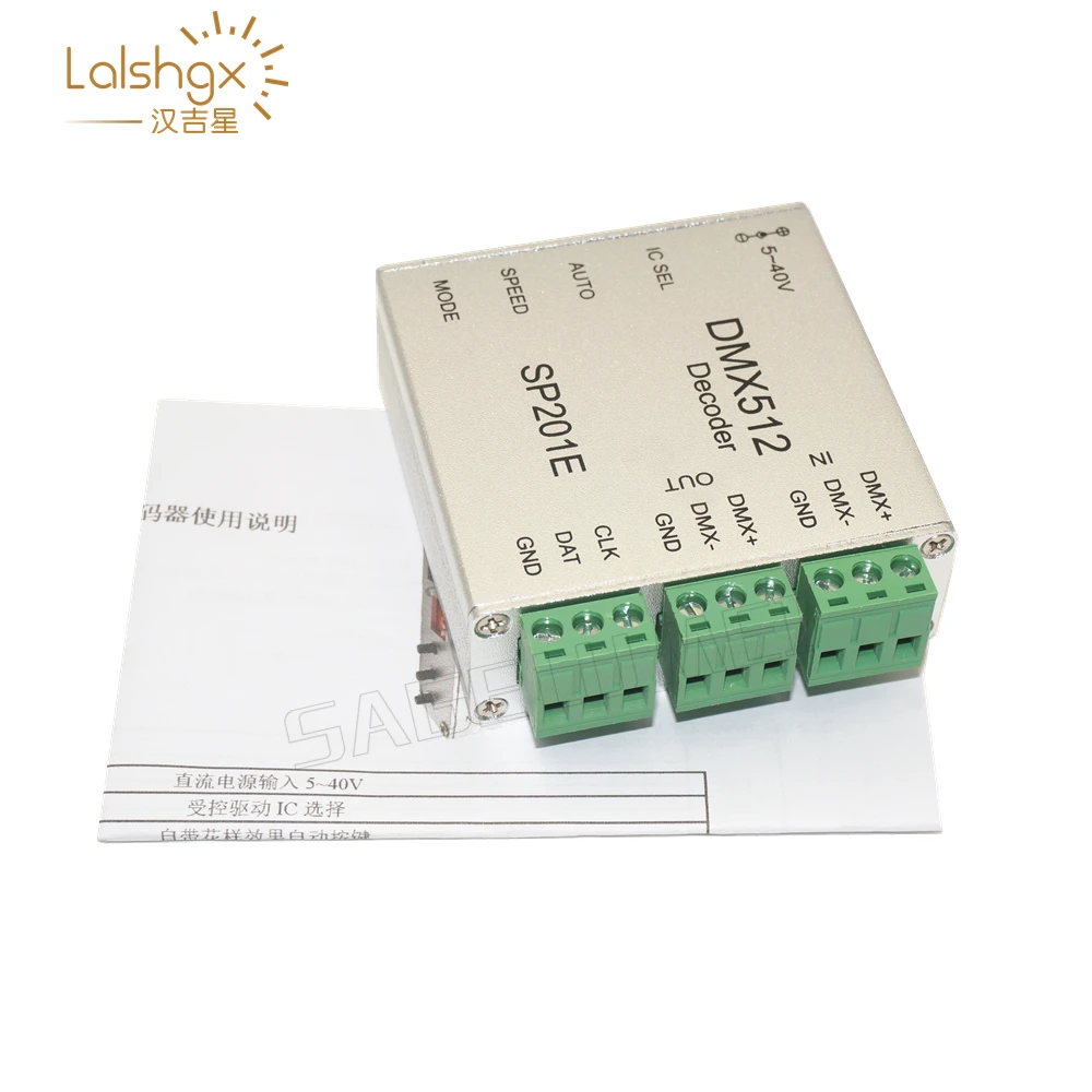 

SP201E DMX512 led decoder controller support almost every kind of LED-DRIVER-IC RGB controller 2811 2812 6803 2801 APA102 Tape