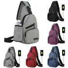 Мужская нагрудная Сумка-слинг через плечо с USB-зарядкой