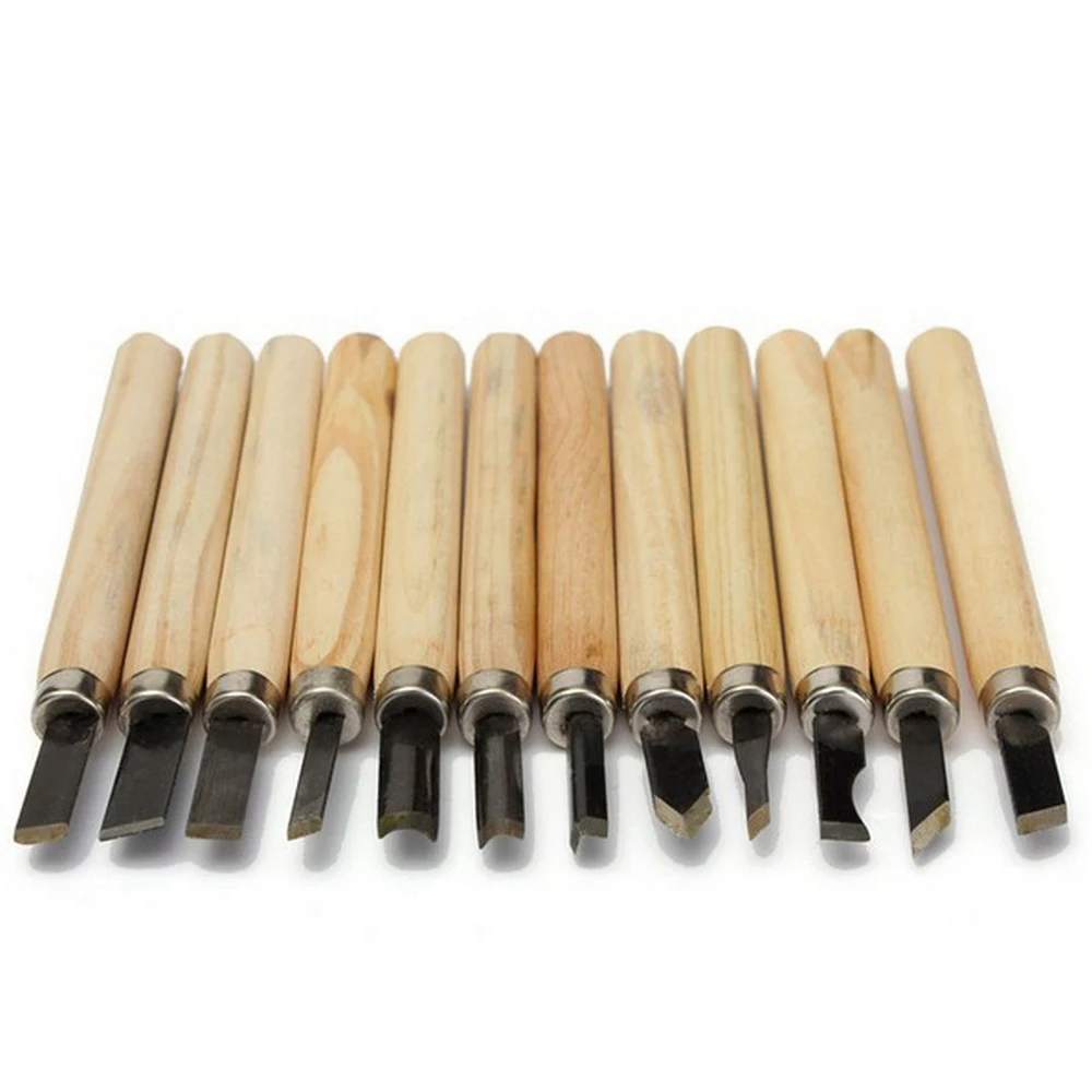 

12PCS Professional Woodcarving Chisel Manual DIY Tool Chisel Kit For Carving Woodworking Chisels For Children And Beginners