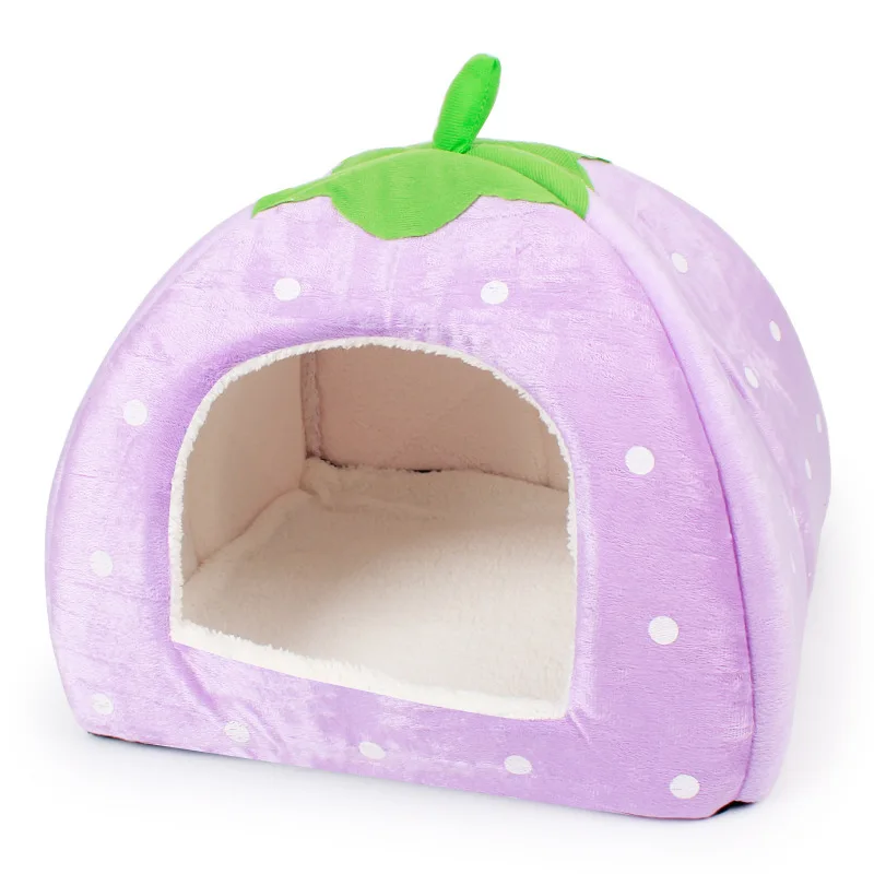 New cute puppies kennel 4 colors cat rabbit guinea pig bed dog house strawberry collapsible soft high quality pet houseXS-XL | Дом и сад