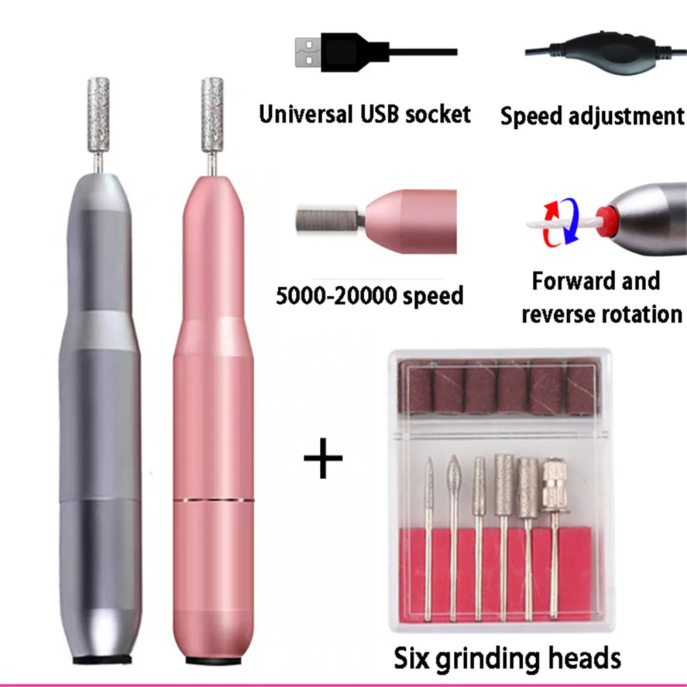 

USB Electric Manicure Drill Nail Drill Machine Strong Nail Remover Electric Polisher Portable Nail File Mini Drill Nail Cutter