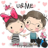 11595mm little boy and girl new arrival frame cutting dies stencil diy scrapbooking photo album embossing paper card