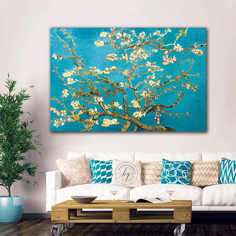 Картина на холсте с абрикосовым цветком абстрактная настенная живопись для