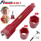 Гаечный ключ для раковины 8 в 1, противоскользящий, для ремонта кухонной раковины, в сборе, набор гаечных ключей для ванной комнаты