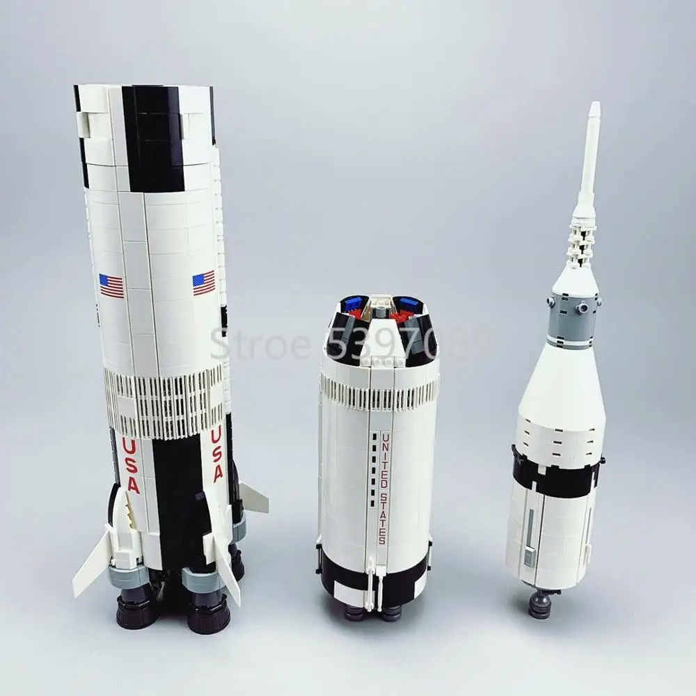 Кирпичи в наличии совместимые со строительными блоками Legoinglys Nasasa The Apollo Saturn V 21309