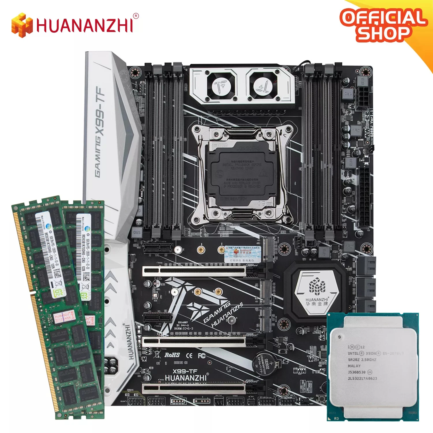 Материнская плата HUANANZHI X99 TF с Intel XEON E5 2678 V3 2*8G DDR3 RECC комплект памяти NVME SATA 3 0 USB