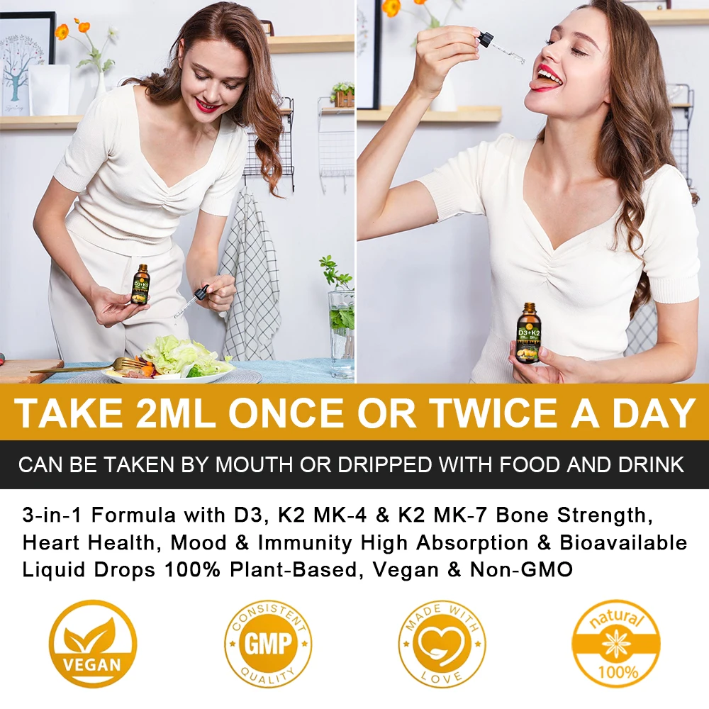 Жидкость GPGP Greenpeople VitaminD3K2 улучшает иммунитет и память укрепляет кости защищает